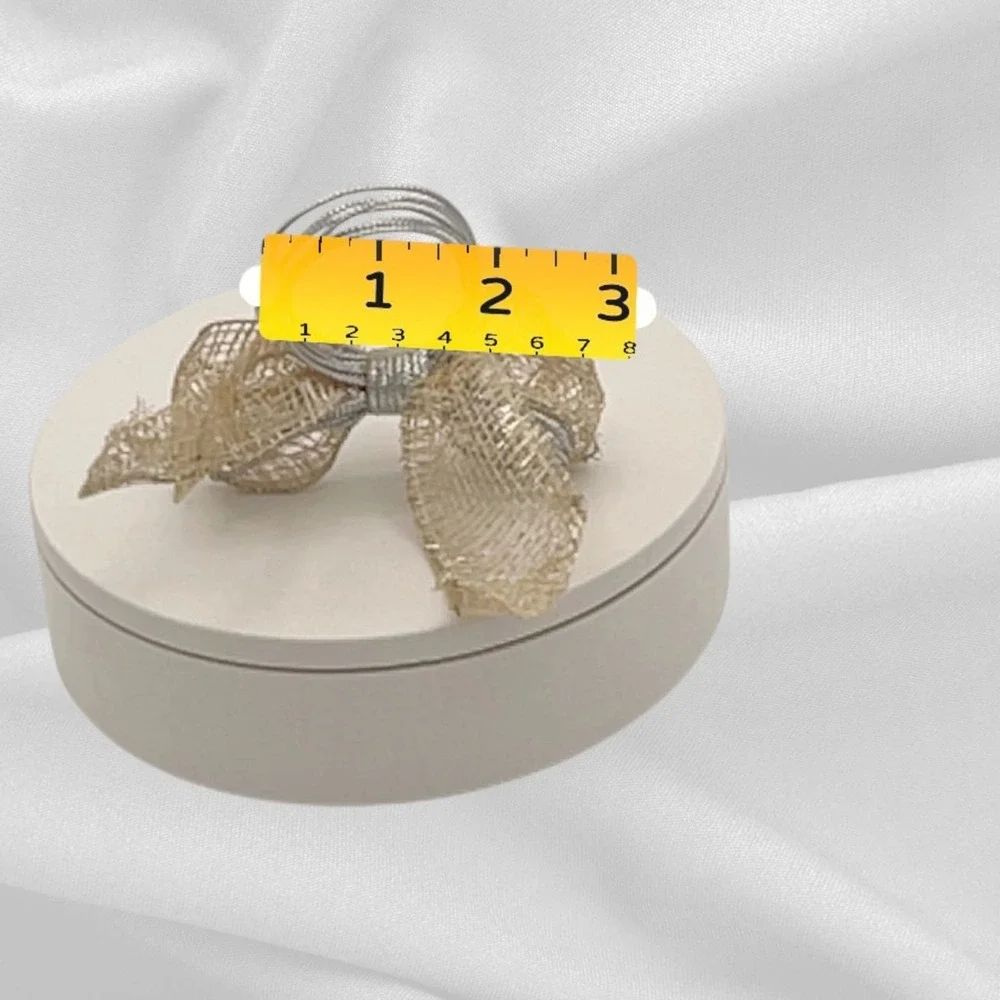 Rustic Burlap & Silver Wire Bow Napkin Rings  Set of 6‎ Farmhouse Shabby Chic